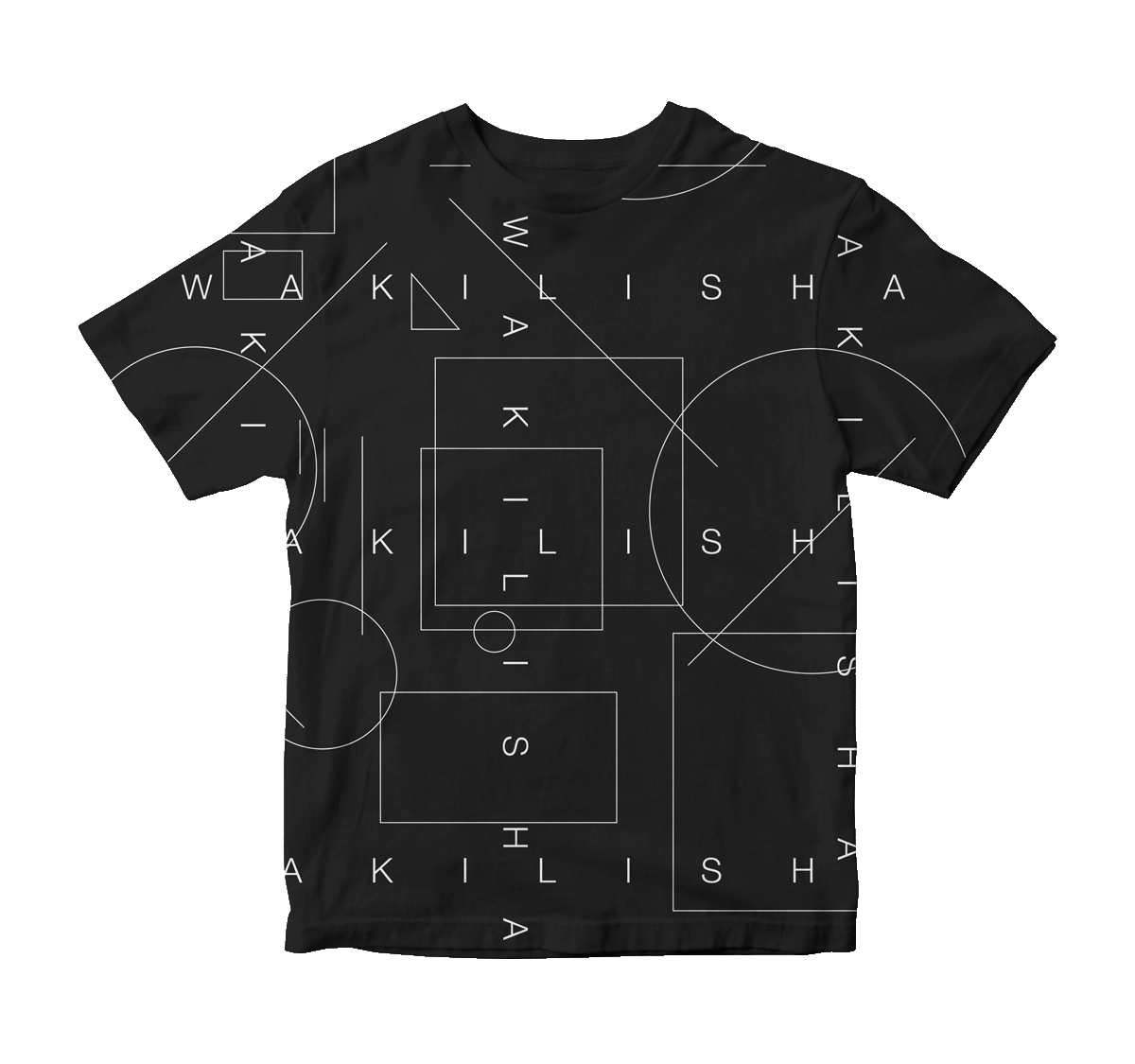 WAKILISHA Geometric Design Short-sleeved T-shirt