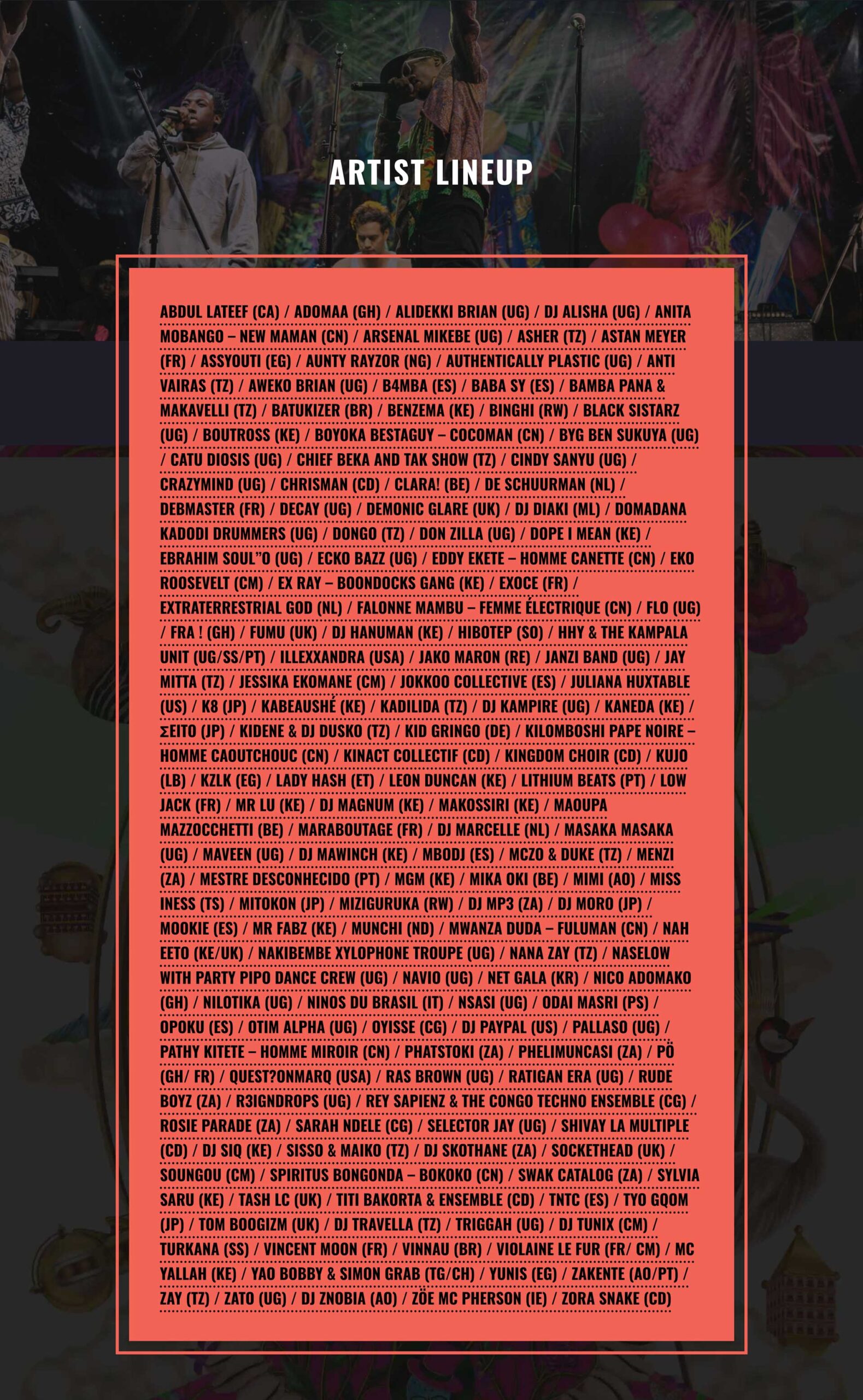 2022 Nyege Nyege Festival Artist Lineup
