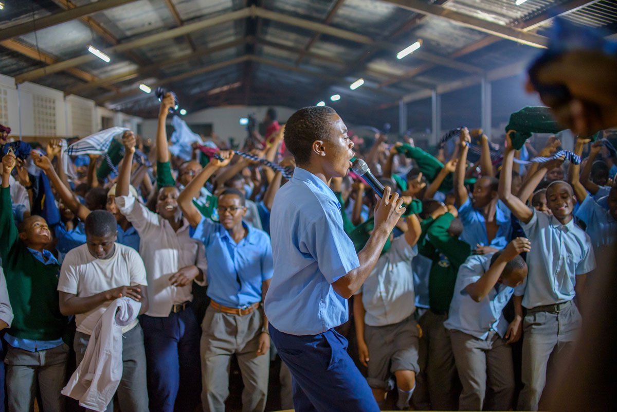 Students of Murang'a High School at a school music event