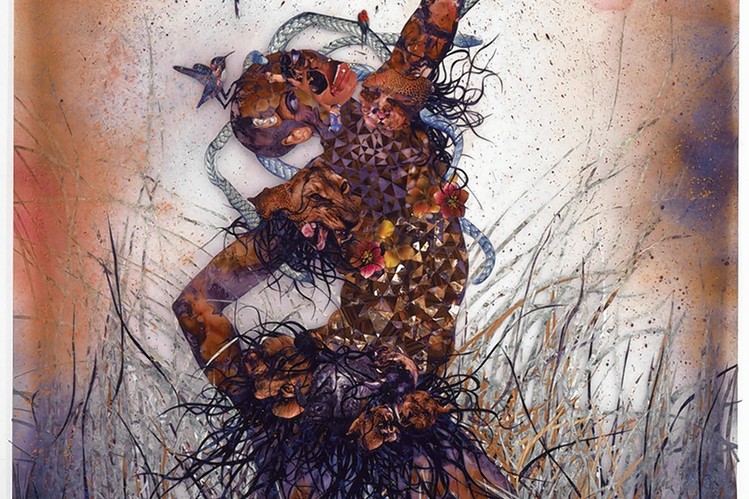Wangechi Mutu's 'Le Noble Savage' (2006) at the Brooklyn Museum.