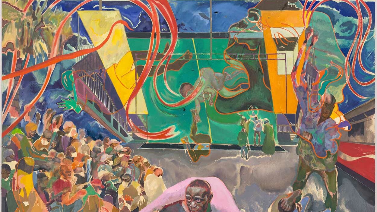 Michael Armitage, “Curfew (Likoni March 27 2020),”. The Covid-era painting is in the collection of New York’s Museum of Modern Art. | Image: Museum of Modern Art