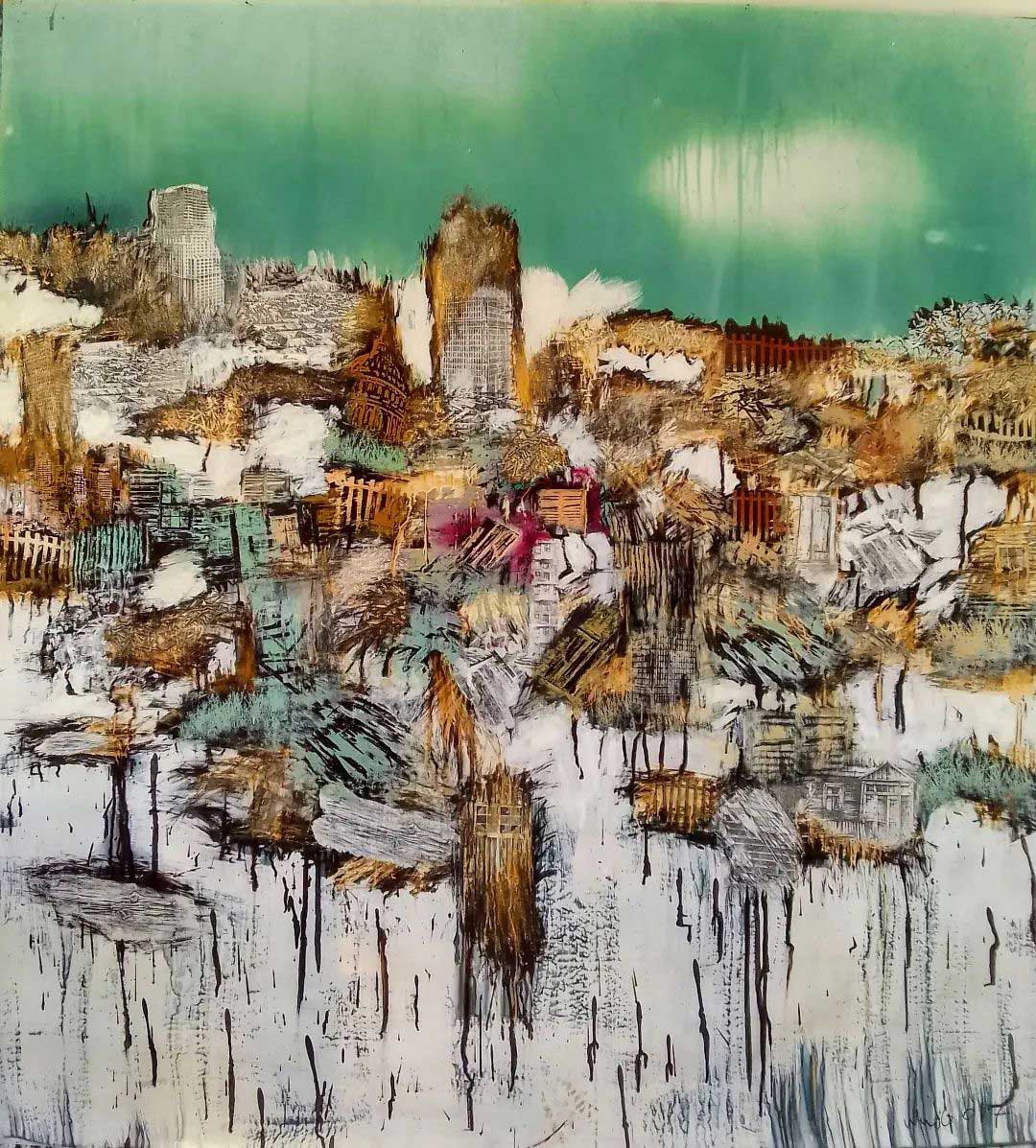 Paul Onditi is one of Kenya's most influential artists. He employes experimental techniques and innovative materials in his paintings. | Image: Paul Onditi