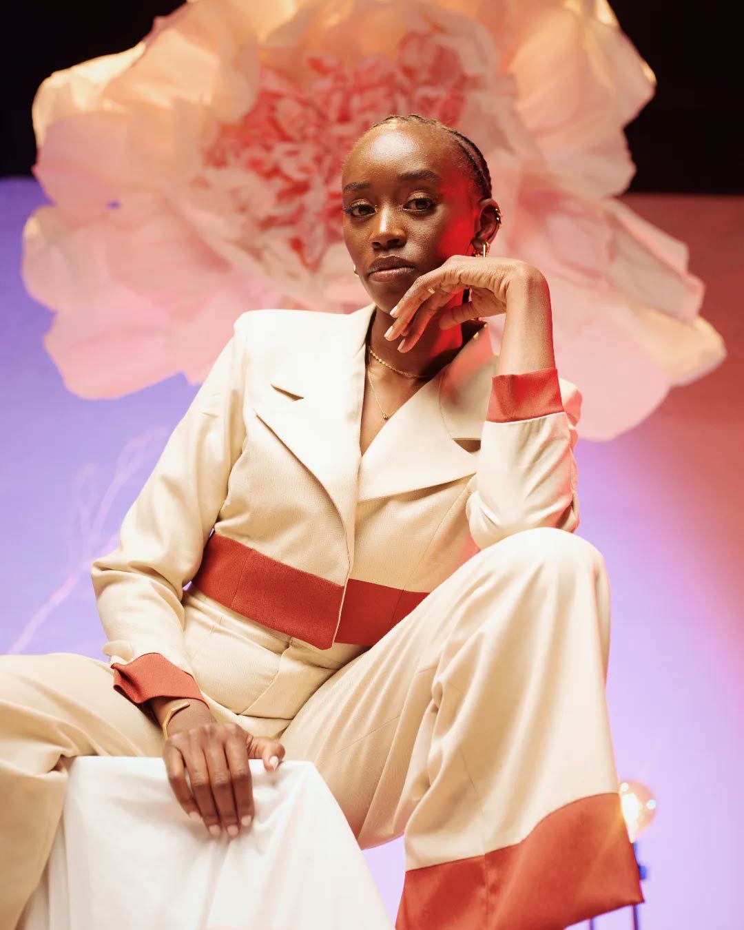 A studio photo of Kenyan artist Njoki Karu